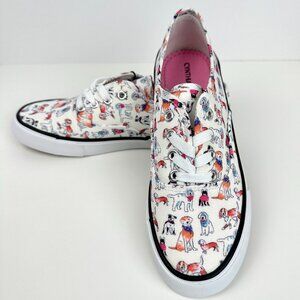 NWOB Cynthia Rowley Canvas Doodle Dog White Multi Print Sneaker
